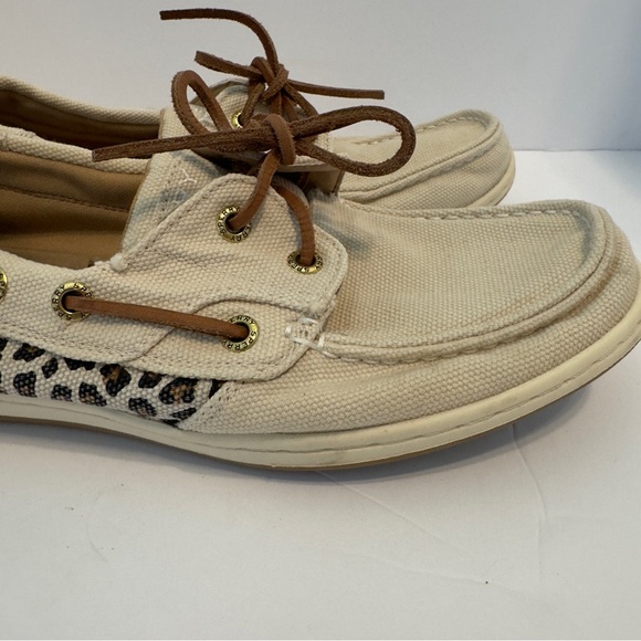 Sperry Women's Tan Leopard Boat Shoes - Picture 9 of 16
